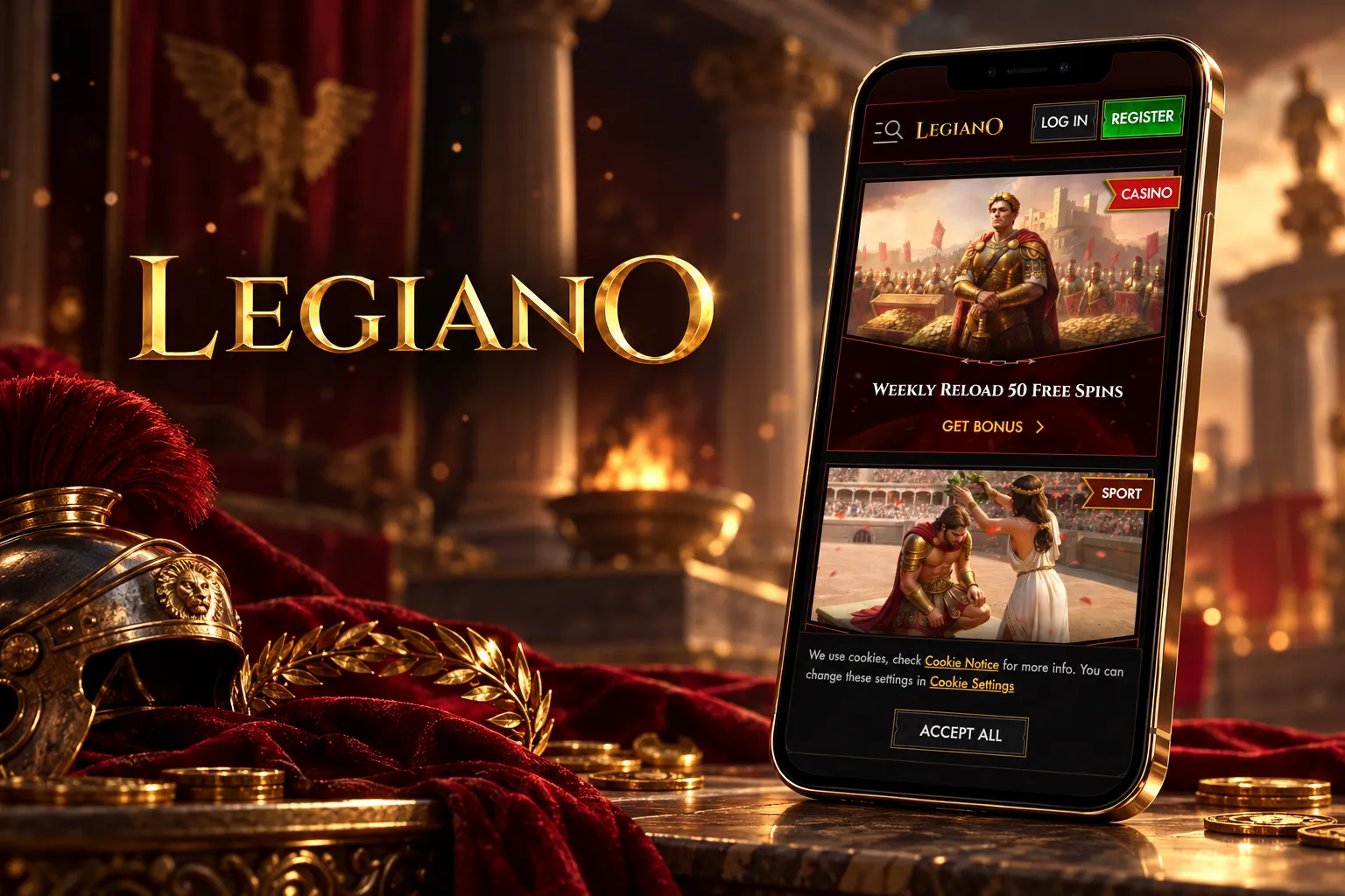 Capture d'écran de l'app Legiano Casino
